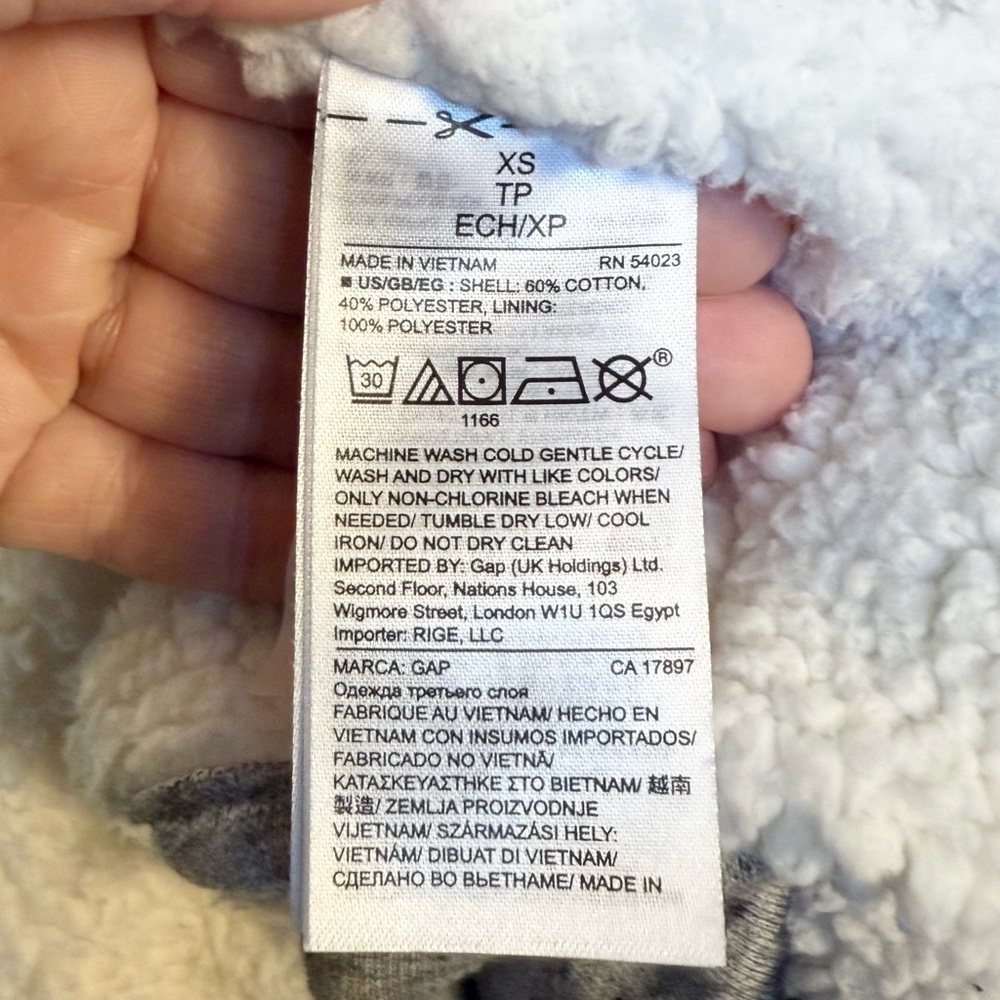 GAP Sherpa Lined Open Sweater Jacket - Picture 11 of 11